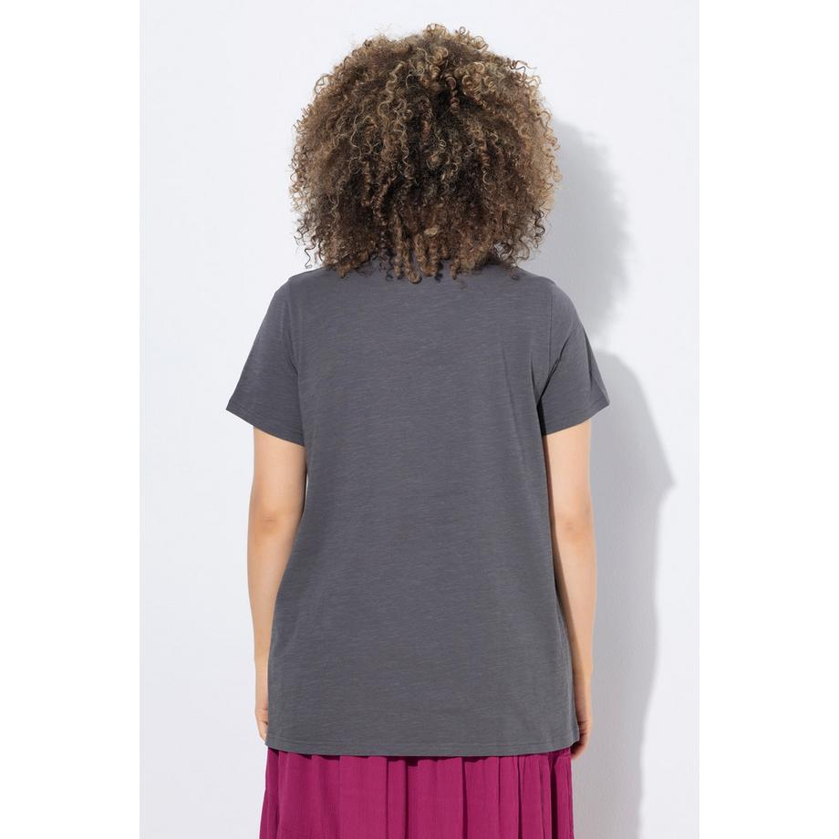 Ulla Popken T-shirt Classica Girocollo Mezza Manica con Scritta  