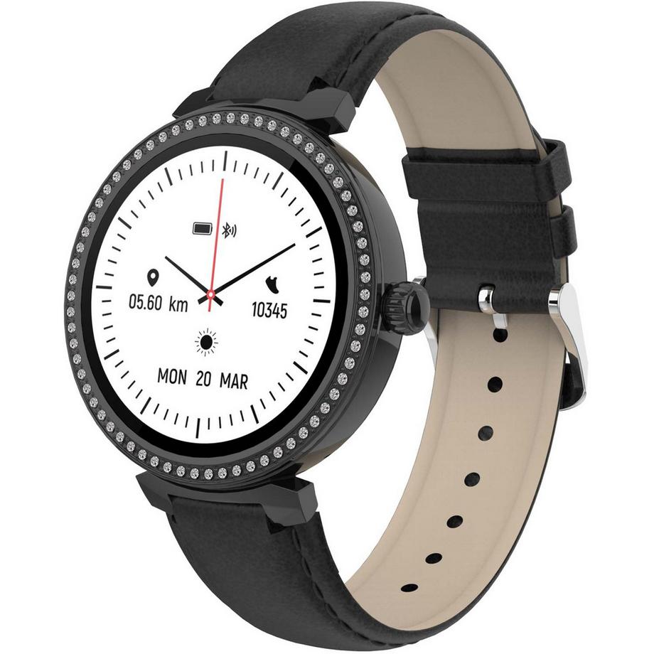 DENVER  Montre intelligente Bluetooth SWC-342B avec capteur de fréquence cardiaque et d'oxygène dans le sang 
