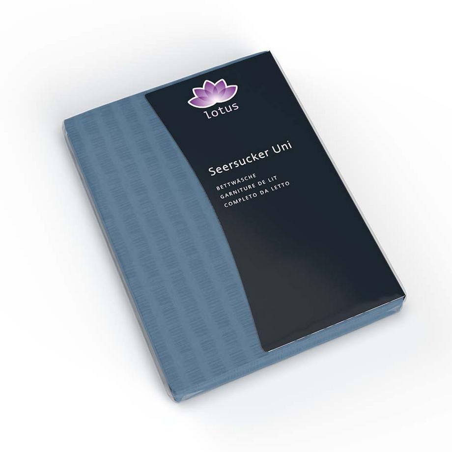 Lotus Bettwaren Lotus Biancheria da letto raso seersucker tinta unita  