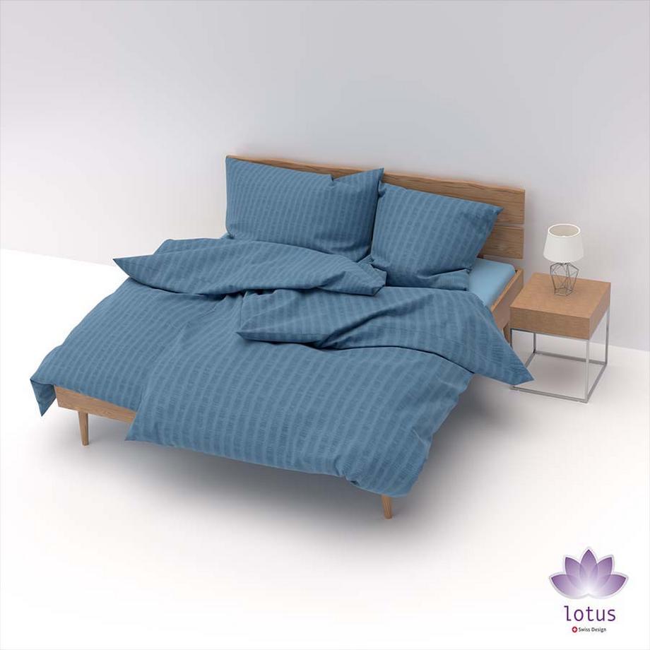 Lotus Bettwaren Lotus Biancheria da letto raso seersucker tinta unita  