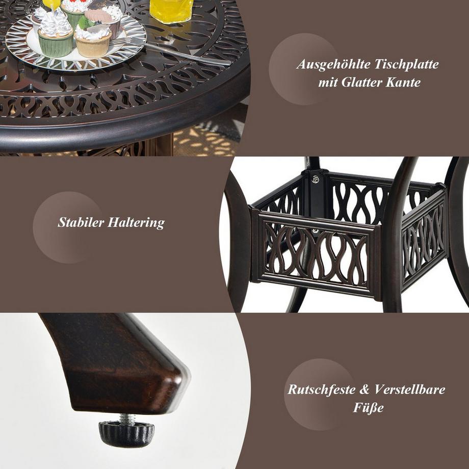 Northix Table de patio avec trou pour parasol  