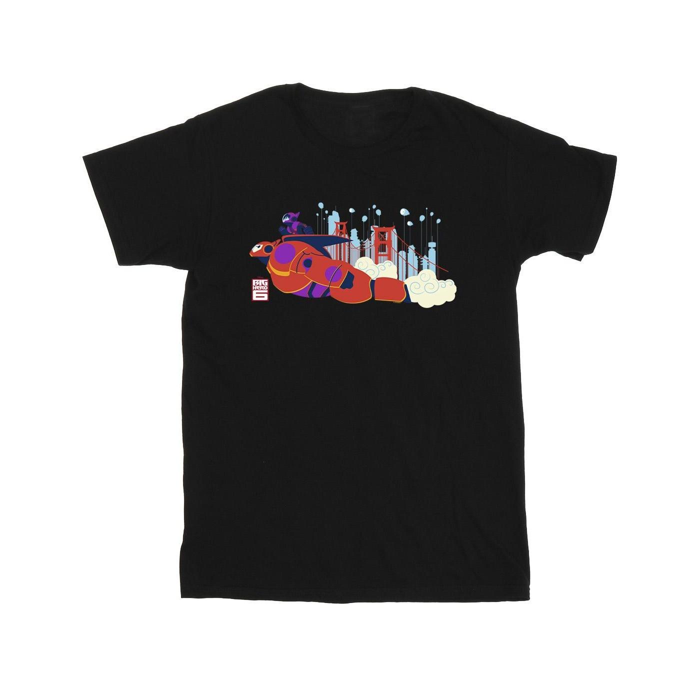 Image of Big Hero 6 Baymax Hiro Bridge Tshirt Herren Schwarz XL
