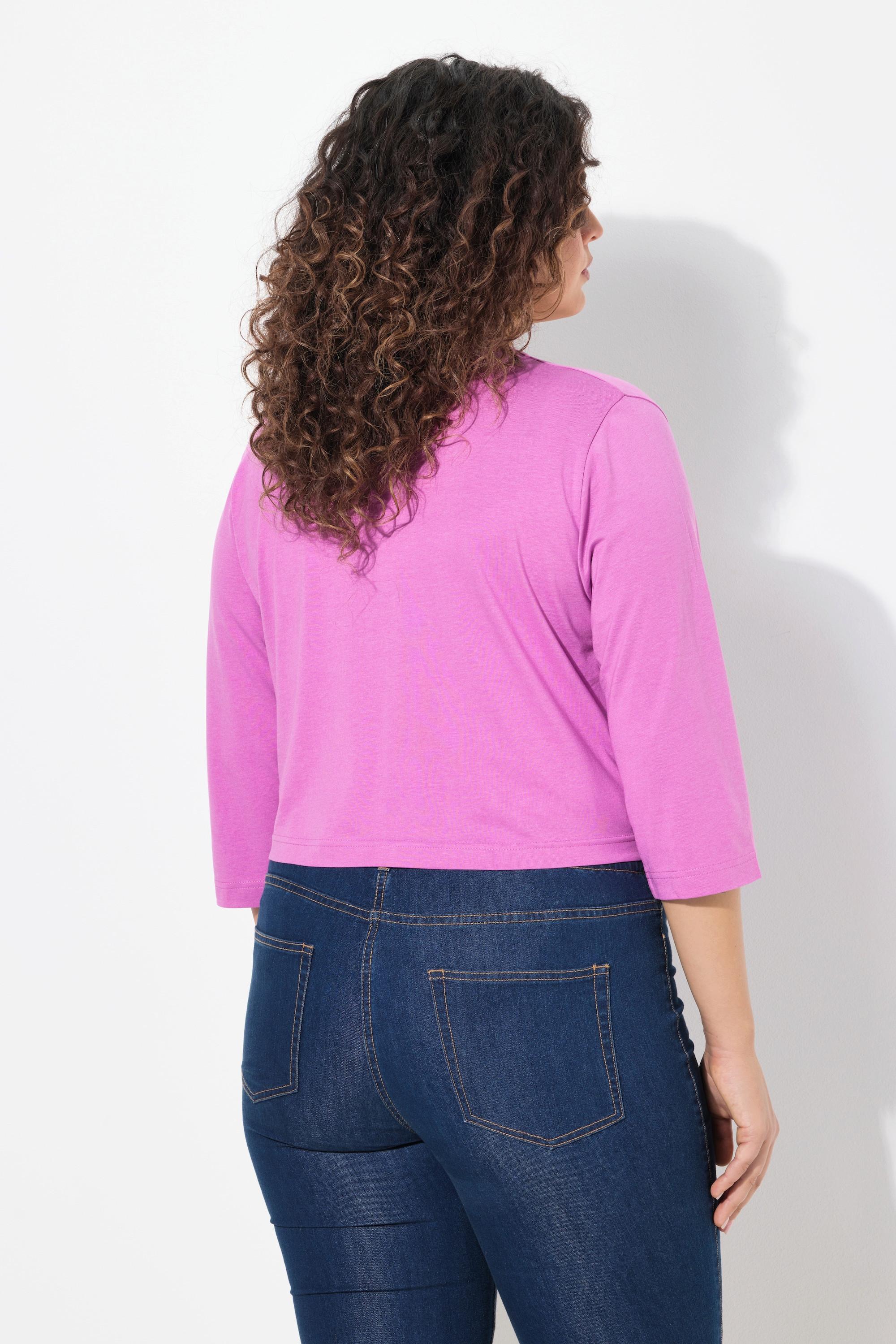 Ulla Popken Jersey Bolero kurze Jacke 3/4-Arm Saumknoten  