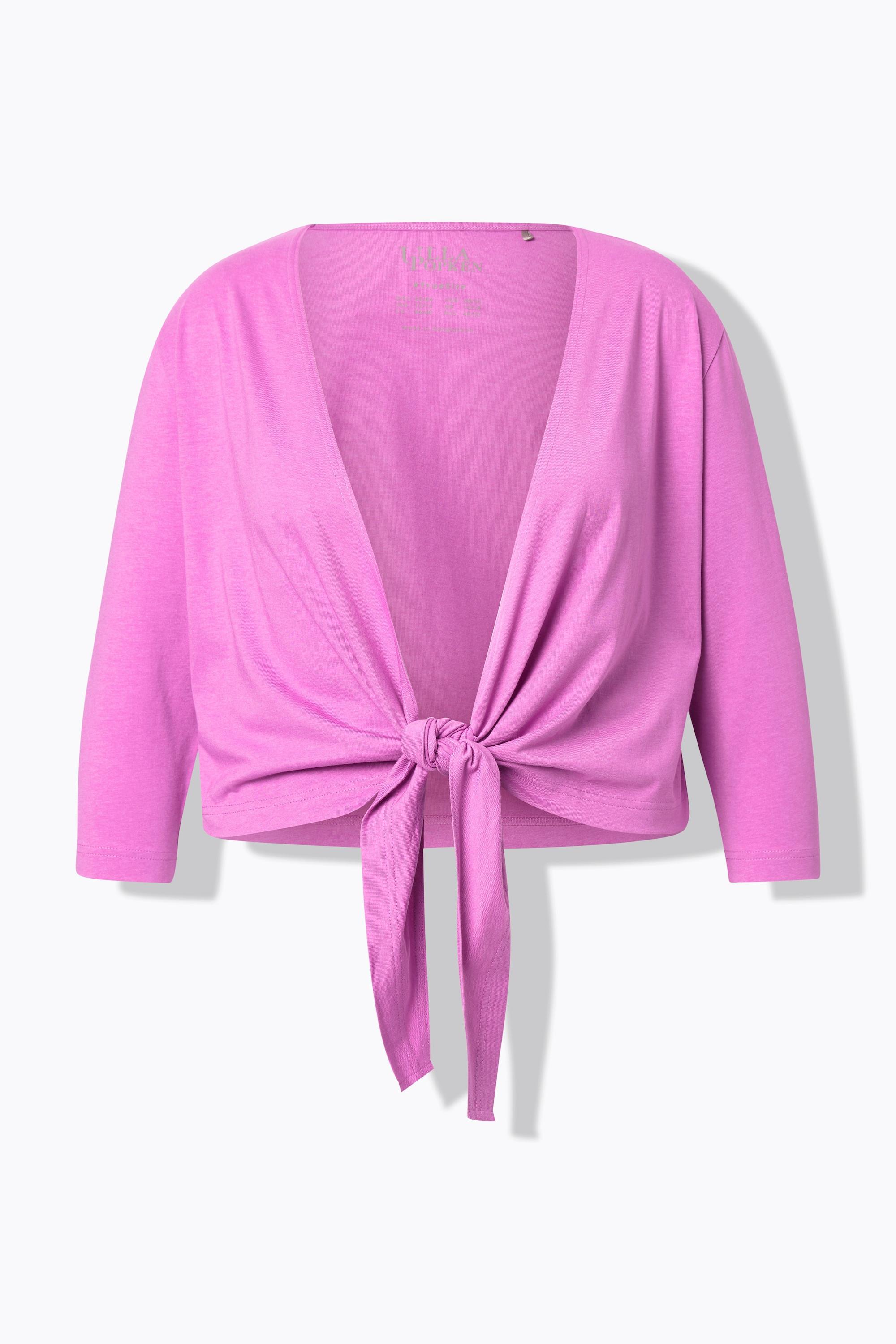 Ulla Popken Jersey Bolero kurze Jacke 3/4-Arm Saumknoten  