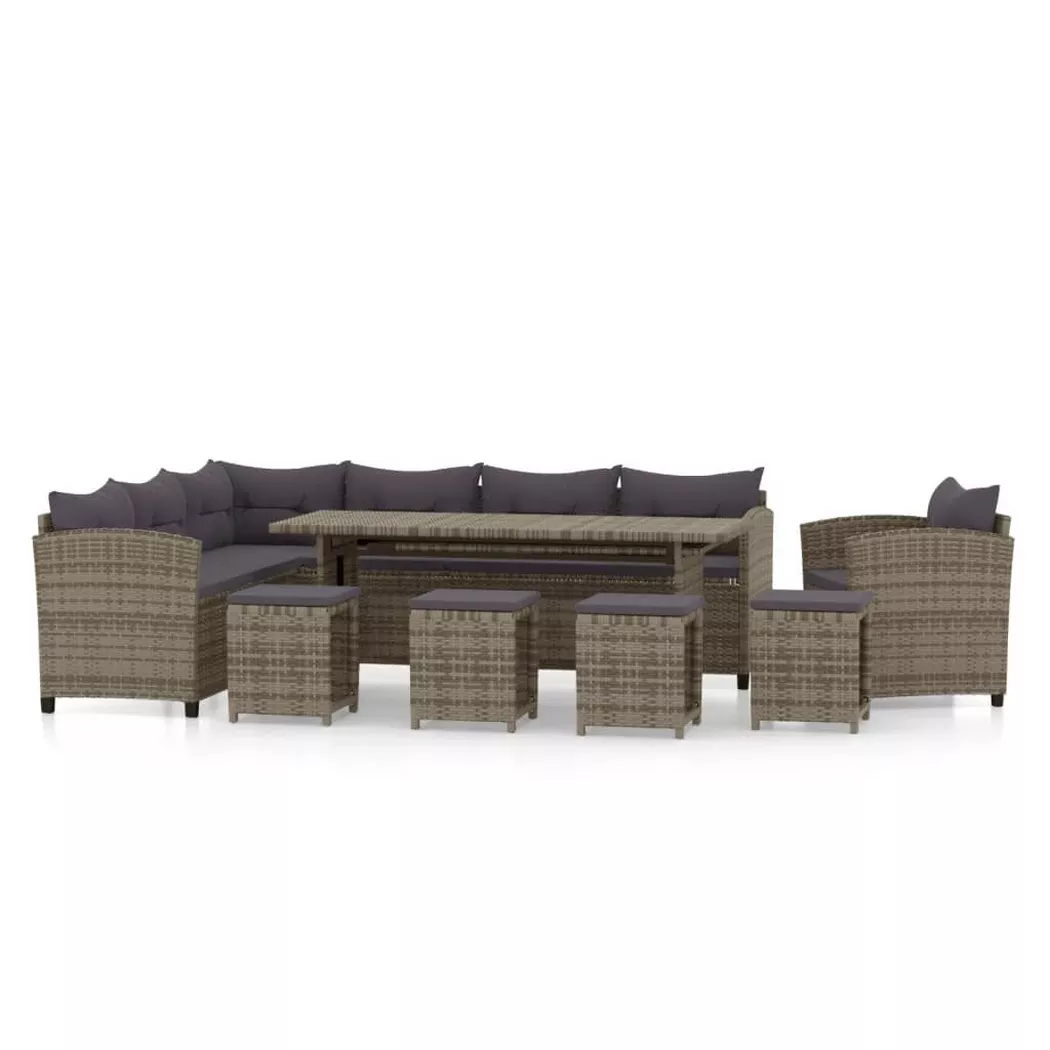 VidaXL - Garten-lounge-set poly-rattan, One Size, Grau