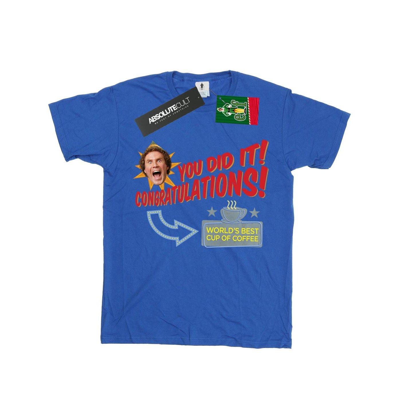 Image of World's Best Coffee Tshirt Mädchen Königsblau 152-158