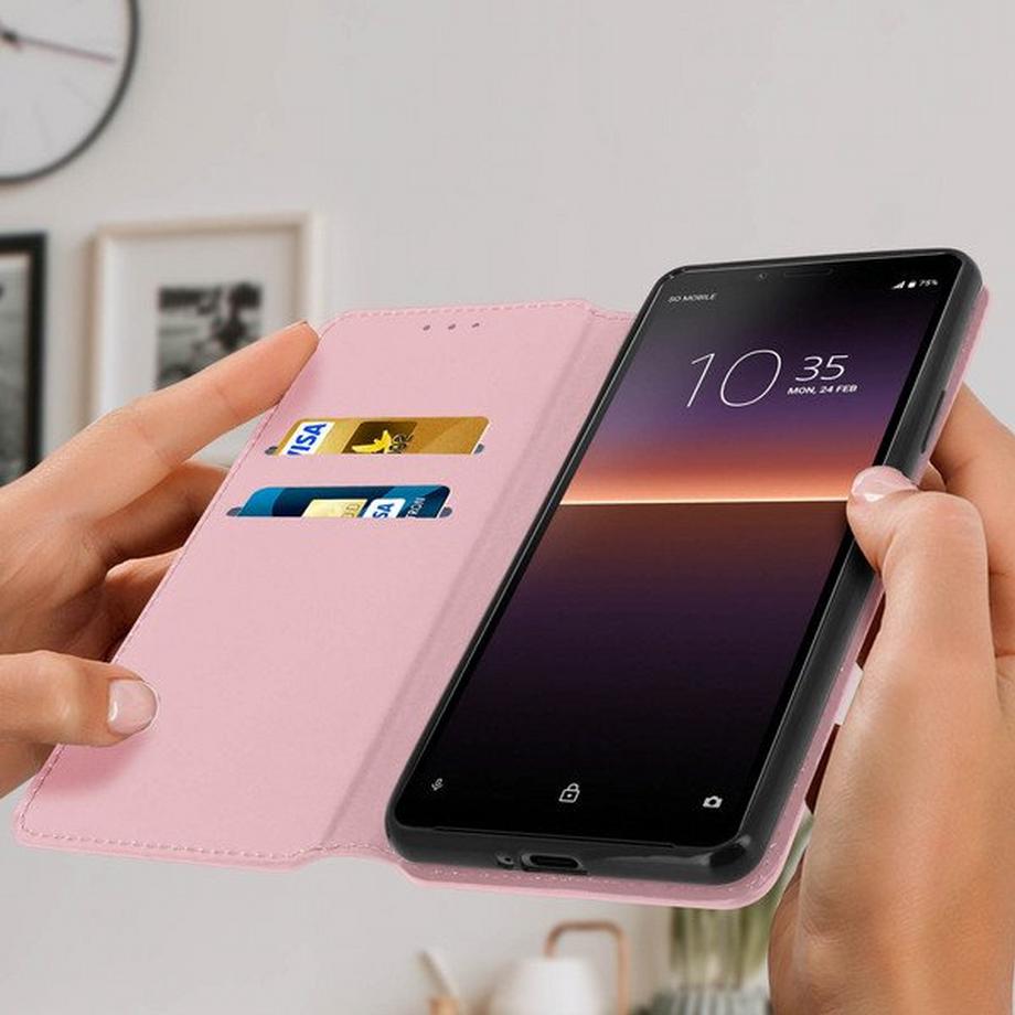 Avizar  Custodia Flip Sony Xperia 10 2 rosa gold 