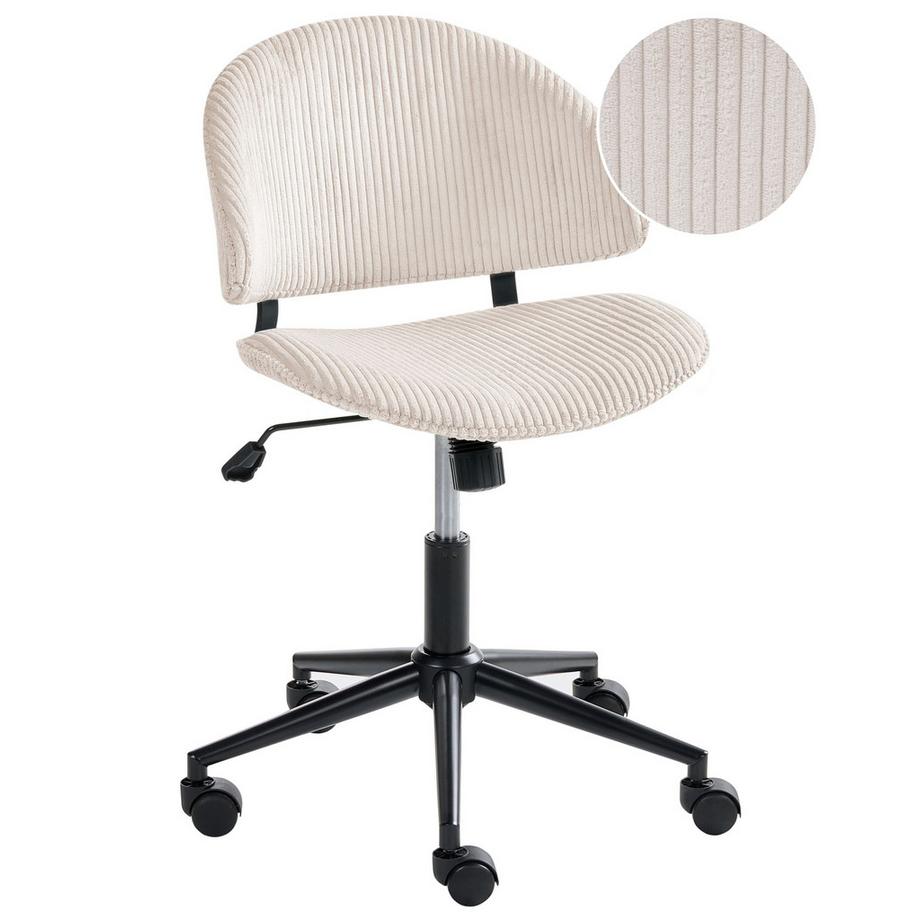 Chaise de bureau en Velours côtelé Moderne KIANA