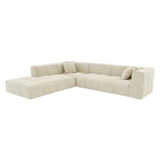 Maison Céphy Großes Ecksofa - Ecke links - Cord - Beige - NAEMIA von Maison Céphy  