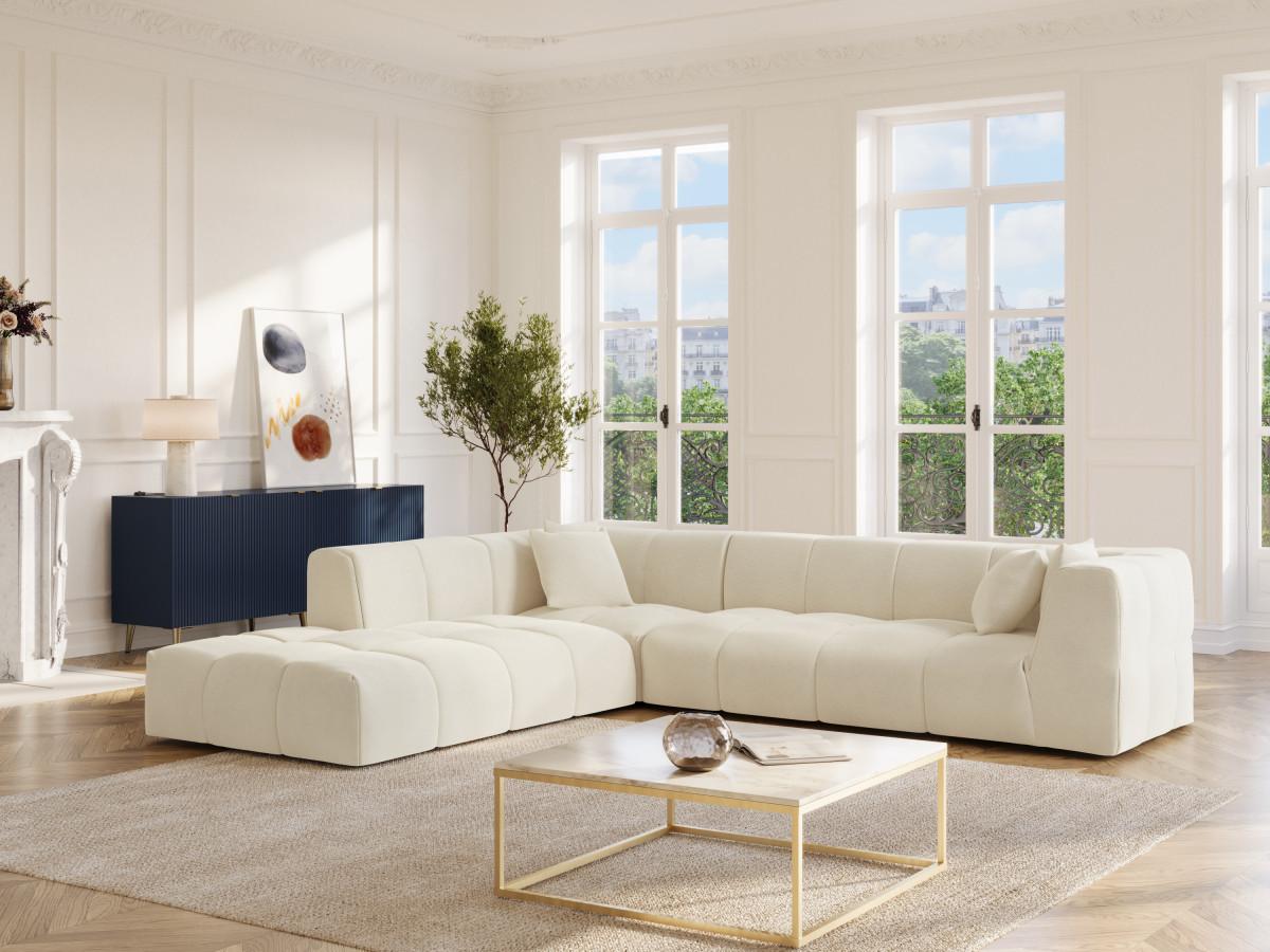 Maison Céphy Großes Ecksofa - Ecke links - Cord - Beige - NAEMIA von Maison Céphy  