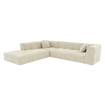 Großes Ecksofa - Ecke links - Cord - Beige - NAEMIA von Maison Céphy