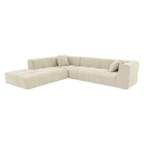 Maison Céphy Großes Ecksofa - Ecke links - Cord - Beige - NAEMIA von Maison Céphy  