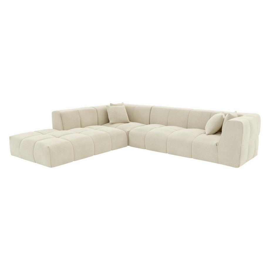 Großes Ecksofa - Ecke links - Cord - Beige - NAEMIA von Maison Céphy