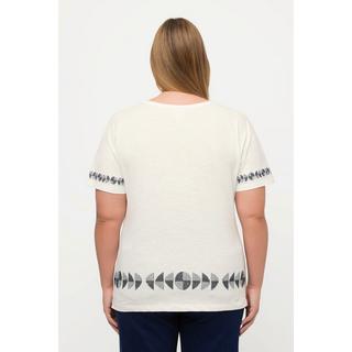 Ulla Popken  T-Shirt, Stickerei, Oversized, Tunika-Ausschnitt, Halbarm 