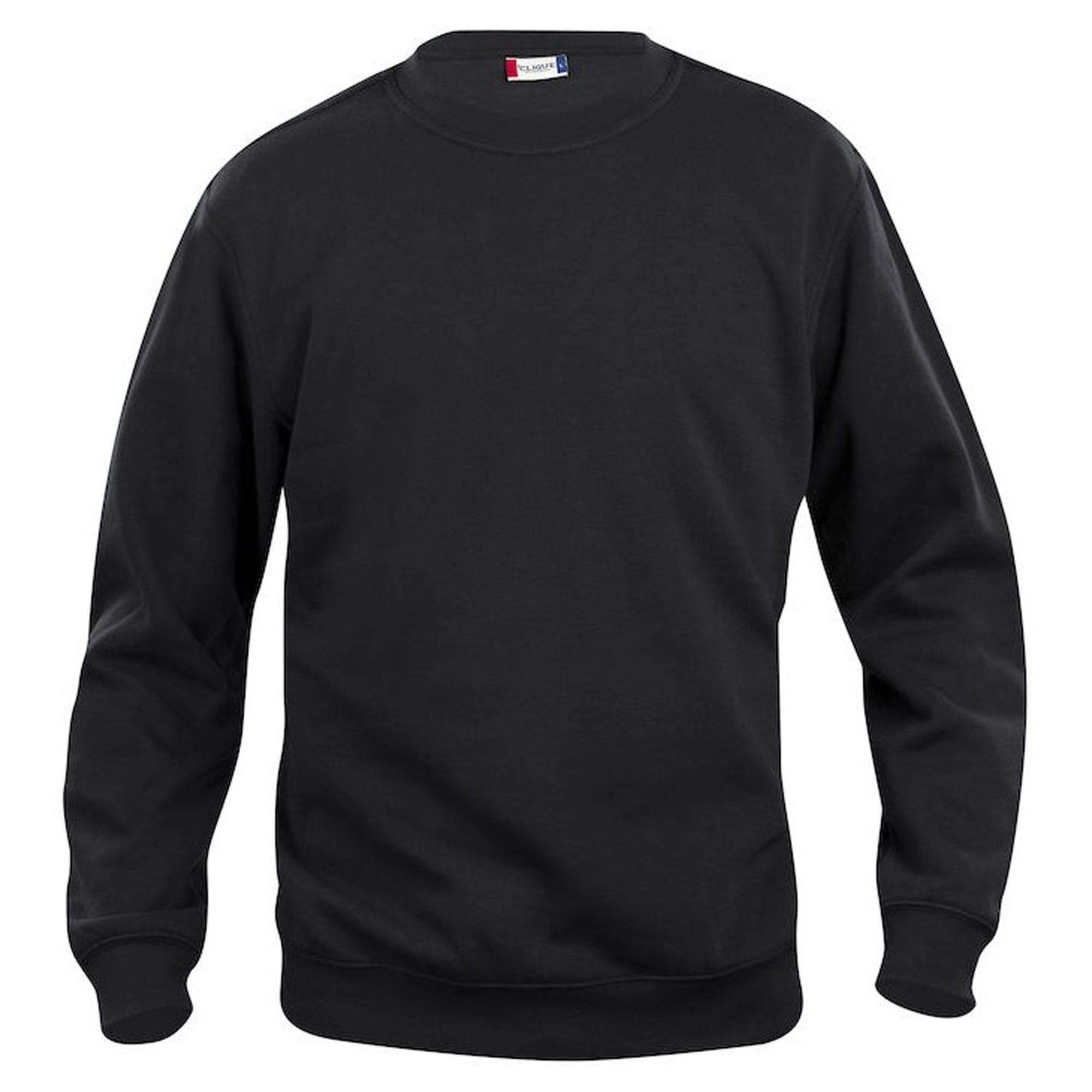 Image of Basic Sweatshirt Rundhalsausschnitt Damen Schwarz XS