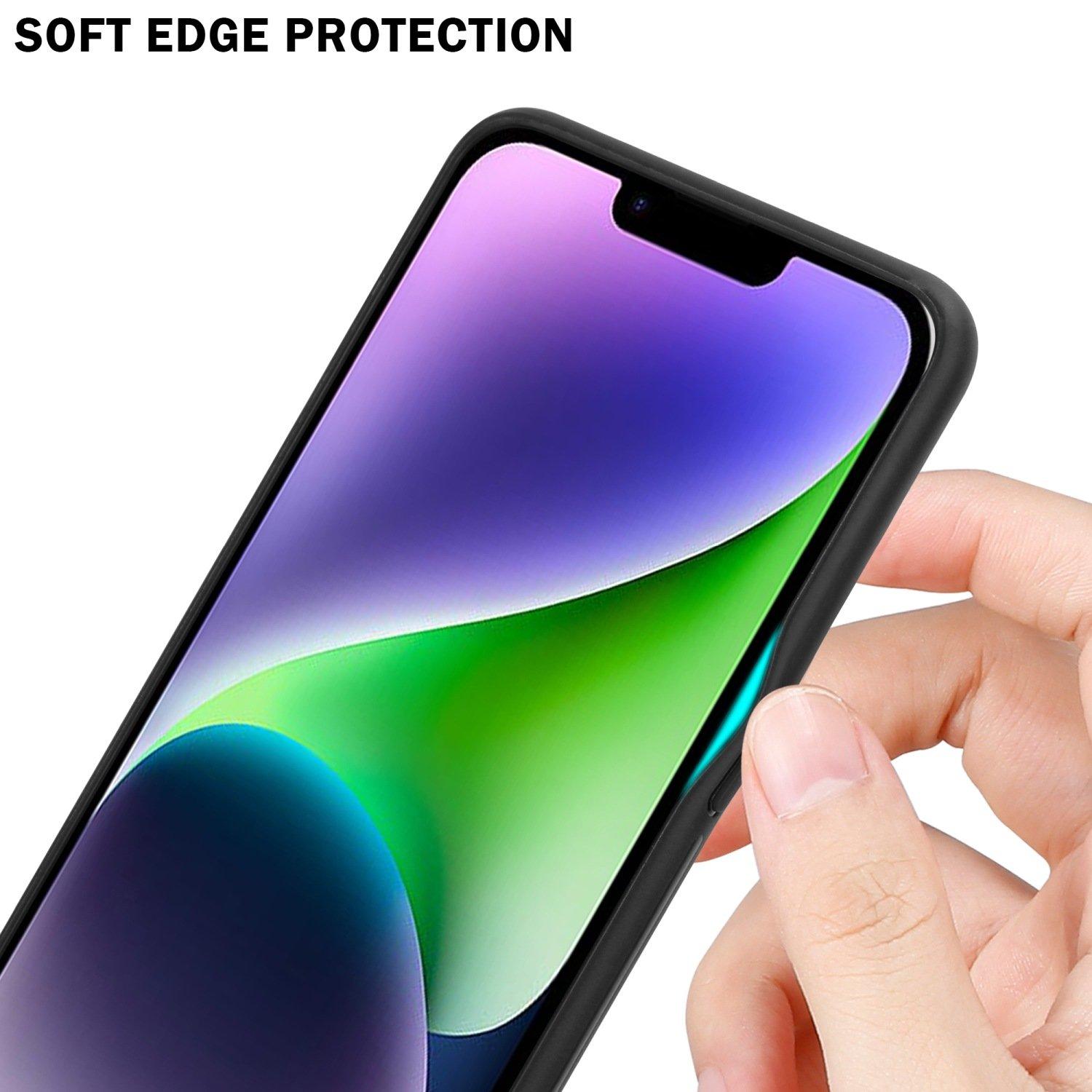 Cadorabo  Housse compatible avec Apple iPhone 14 PLUS - Coque de protection bicolore en silicone TPU et dos en verre trempé 