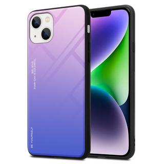 Cadorabo  Housse compatible avec Apple iPhone 14 PLUS - Coque de protection bicolore en silicone TPU et dos en verre trempé 