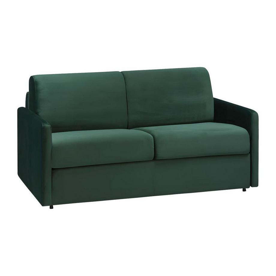 Vente-unique Schlafsofa 3Sitzer Samt Liegefläche 1 MatratzenTannengrün CALIFE  