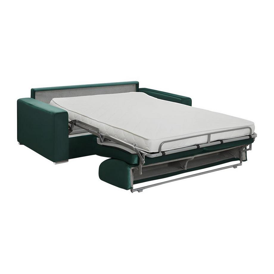 Vente-unique Schlafsofa 3Sitzer Samt Liegefläche 1 MatratzenTannengrün CALIFE  