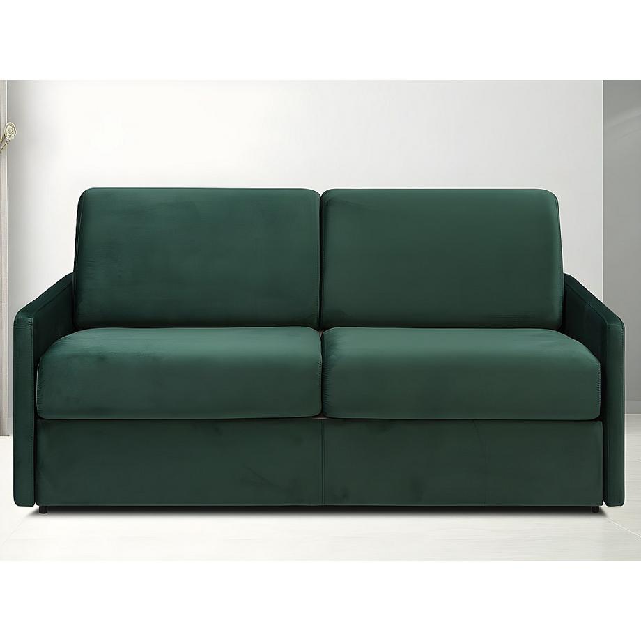 Vente-unique Schlafsofa 3Sitzer Samt Liegefläche 1 MatratzenTannengrün CALIFE  