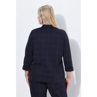 Ulla Popken Punto Quadri Glitter Collo Alto Maniche 3/4 Felpa  