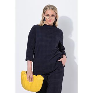 Ulla Popken Punto Quadri Glitter Collo Alto Maniche 3/4 Felpa  