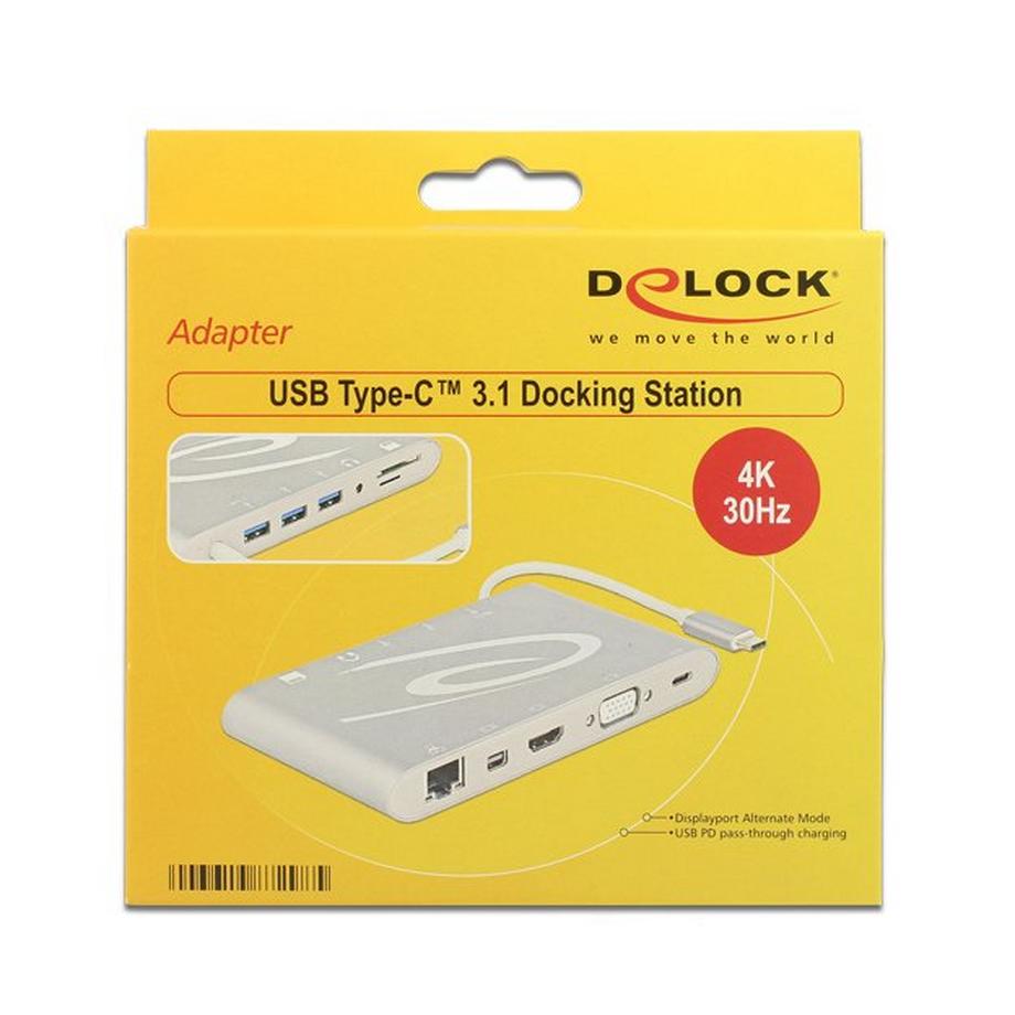 DeLock  Dockingstation USB3.1-C - argento 