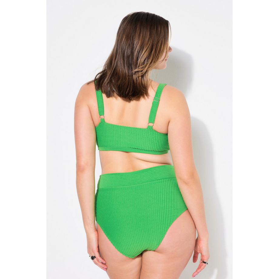 Studio Untold Bas de bikini taille haute rayures éponge ourlet style portefeuille  