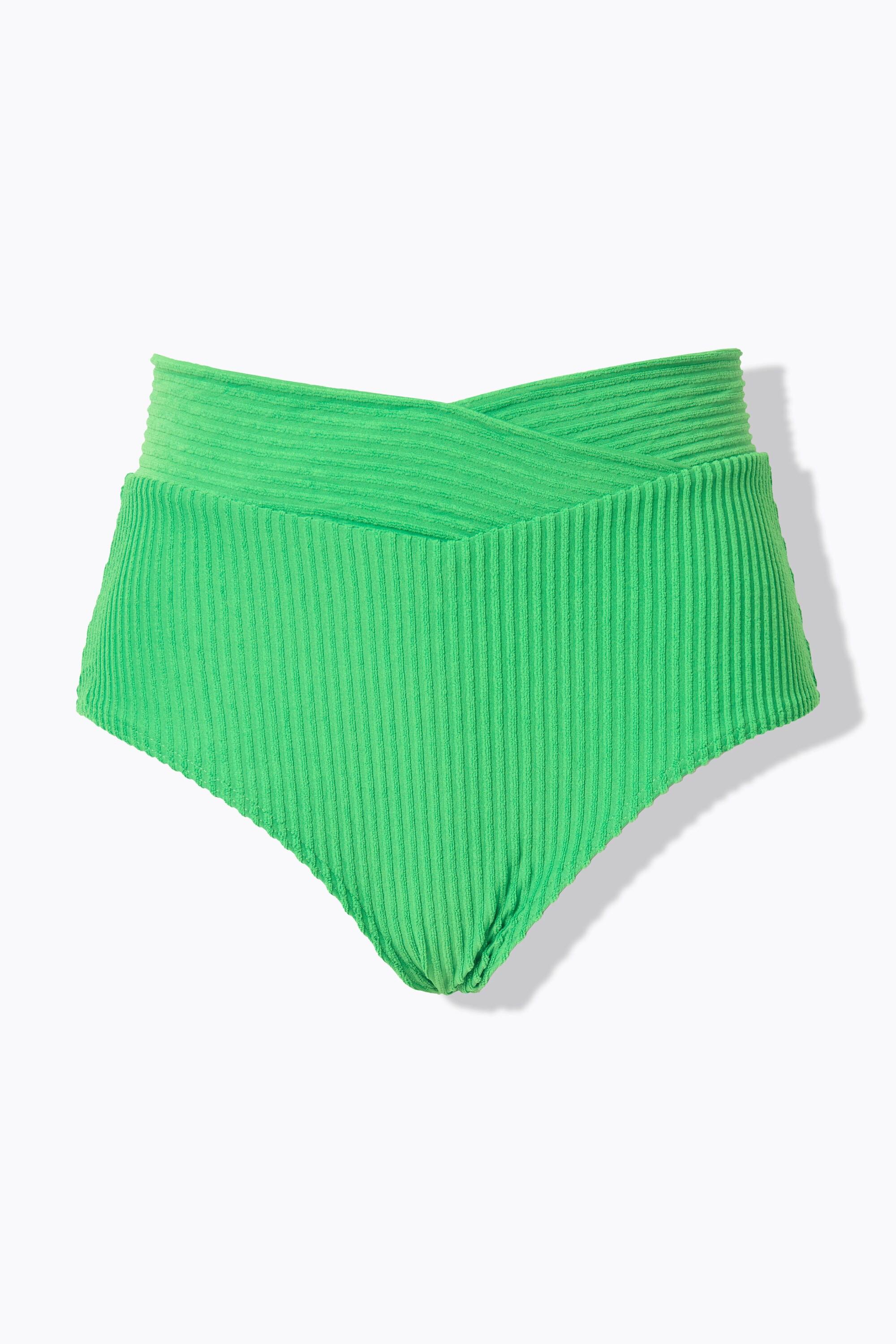 Studio Untold Slip bikini vita alta righe spugna orlo effetto incrociato  