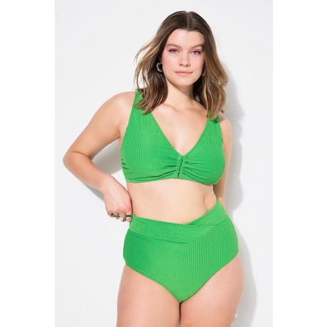 Studio Untold Slip bikini vita alta righe spugna orlo effetto incrociato  