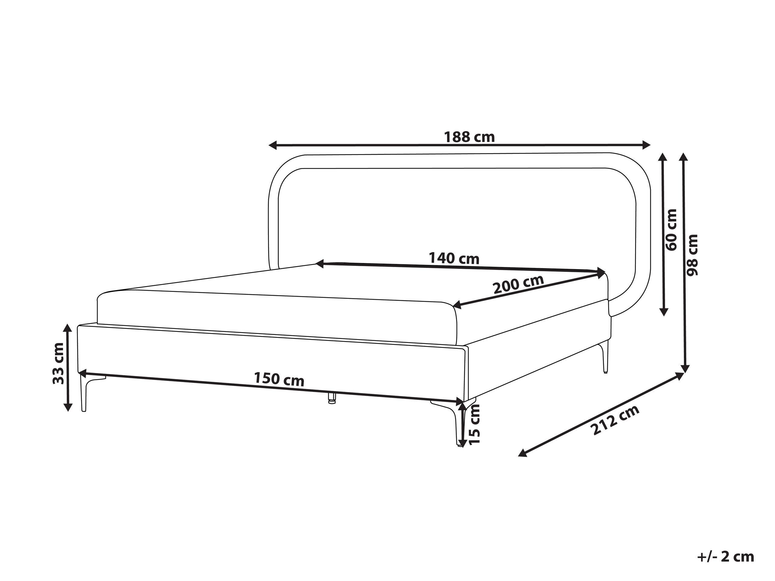 Beliani Bett mit Lattenrost aus Samtstoff Modern SUZETTE  