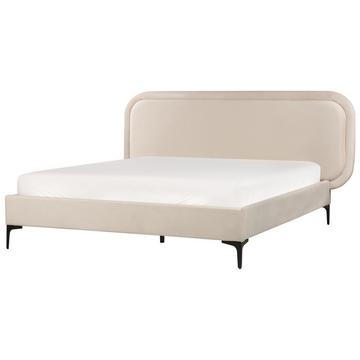 Bett mit Lattenrost aus Samtstoff Modern SUZETTE