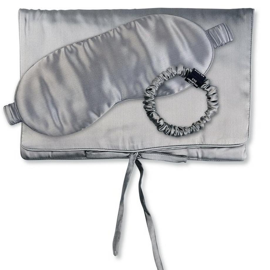 TRAVEL SET BEAUTY S Tasche, Schlafmaske & Scrunchie S aus Seide