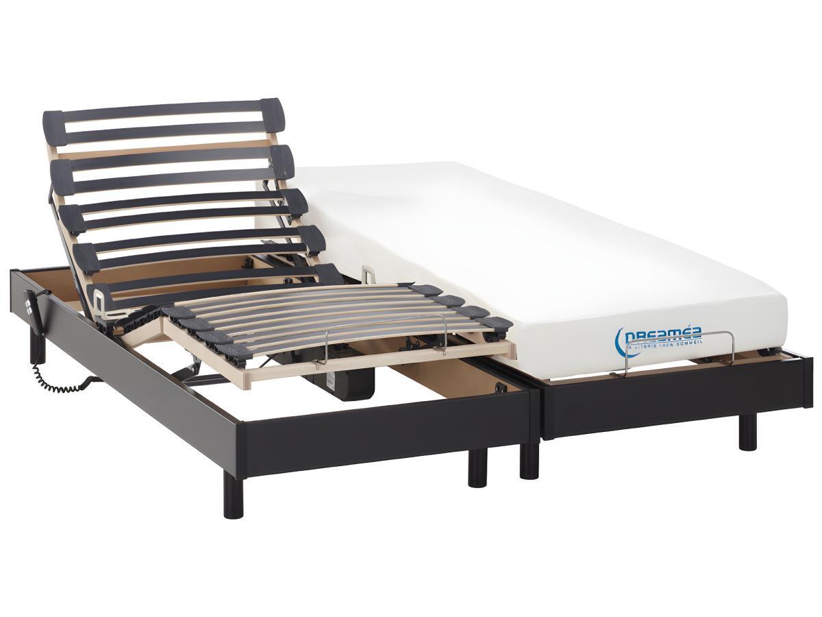 Vente-unique Letto elettrico relax materasso memory nero HERACLES di DREAMEA  