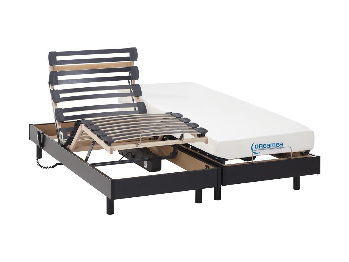 Vente-unique Letto elettrico relax materasso memory nero HERACLES di DREAMEA  