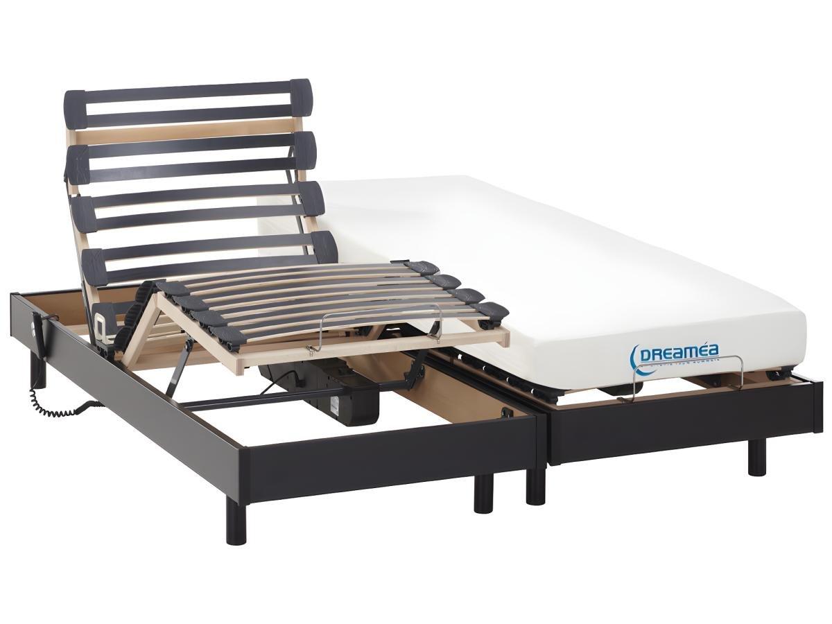 Vente-unique Letto elettrico relax materasso memory nero HERACLES di DREAMEA  