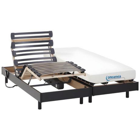 Vente-unique Letto elettrico relax materasso memory nero HERACLES di DREAMEA  