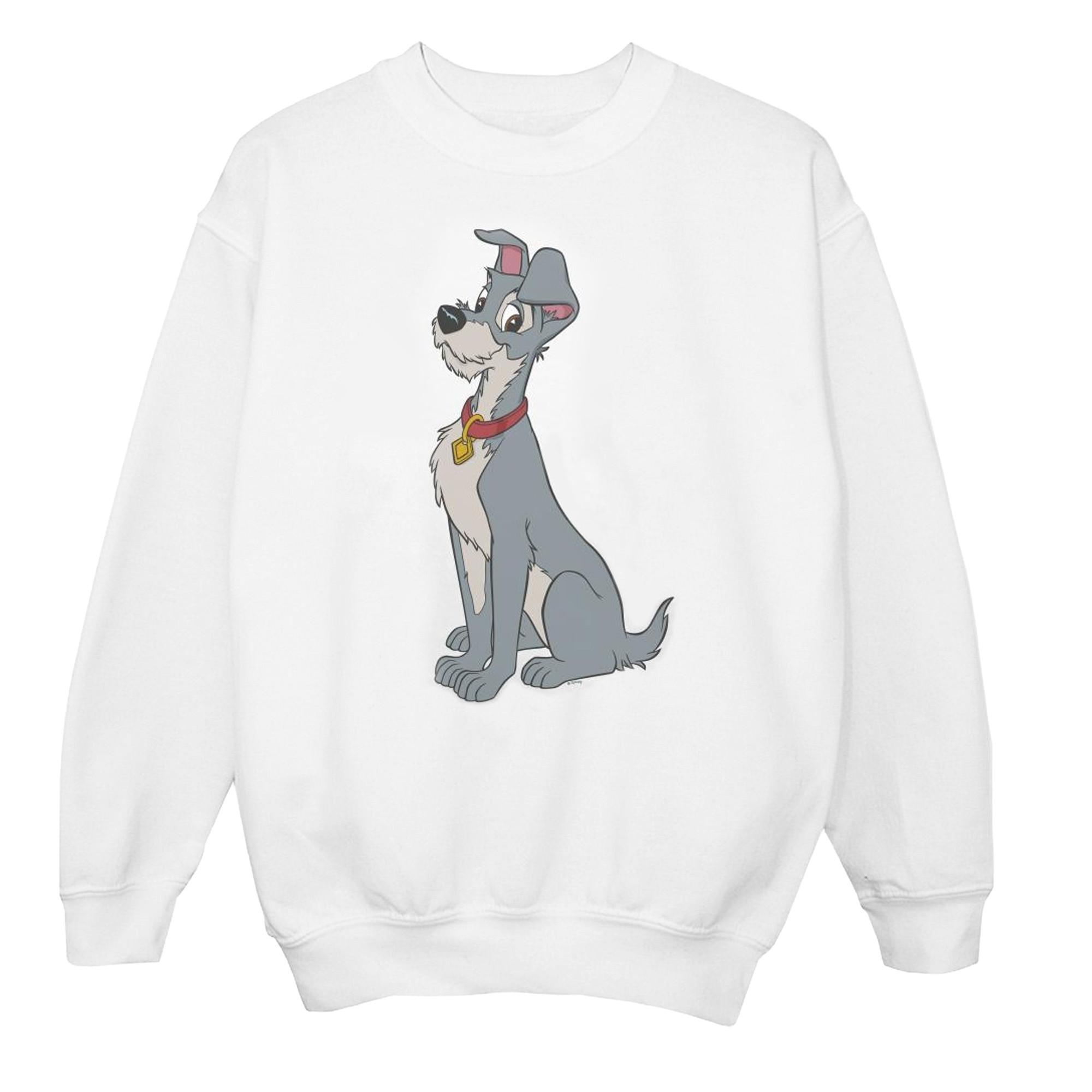 Image of Lady And The Tramp Spaghetti Heart Sweatshirt Unisex Weiss 140/146