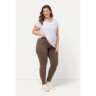 Ulla Popken  Leggings Bellieva in cotone biologico GOTS con taglio aderente e alta fascia elastica 