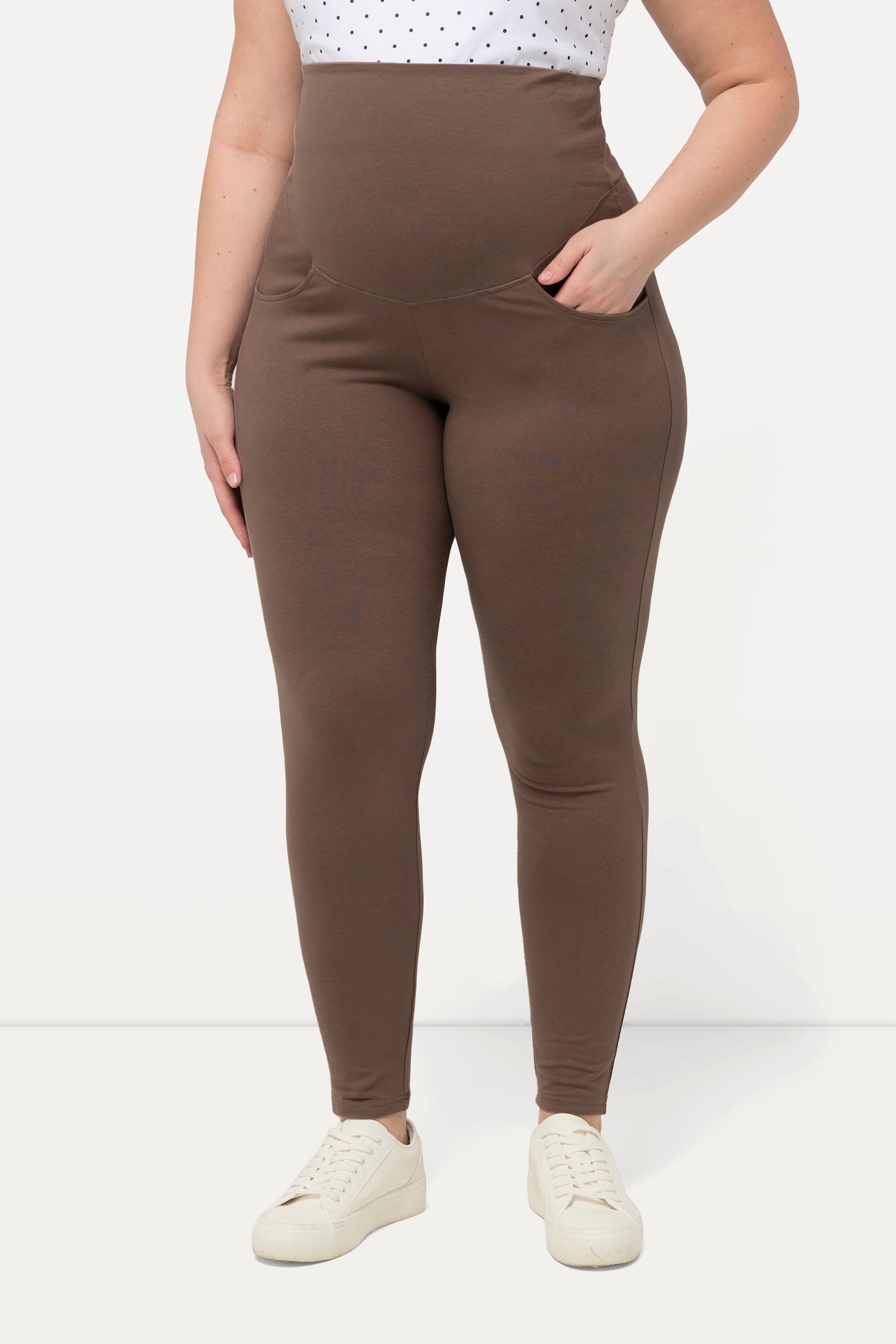 Ulla Popken  Leggings Bellieva in cotone biologico GOTS con taglio aderente e alta fascia elastica 