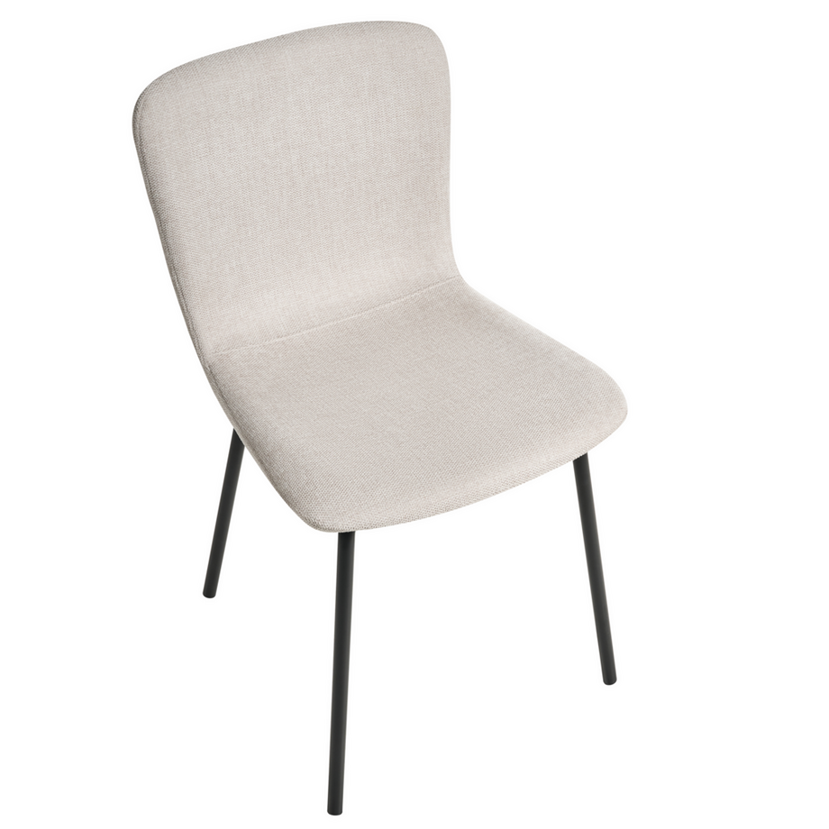 Beliani Lot de 4 chaises de salle à manger en Tissu  CALDWELL  