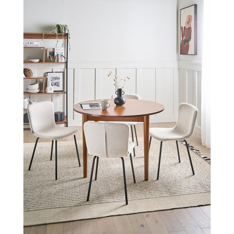 Beliani Lot de 4 chaises de salle à manger en Tissu  CALDWELL  