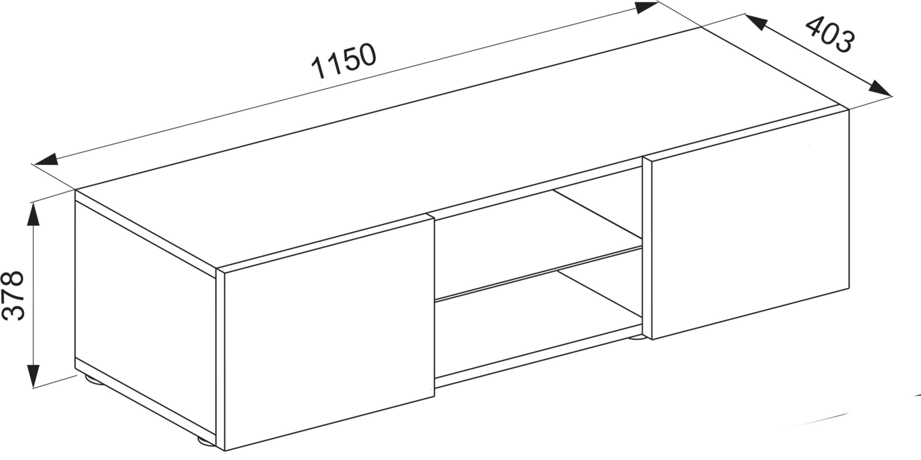 VCM TV Möbel | Wandboard | Lowboard hängend | Maße H. 40 x B. 95 oder 115 x T. 36 cm | Wandschrank - Jusa  