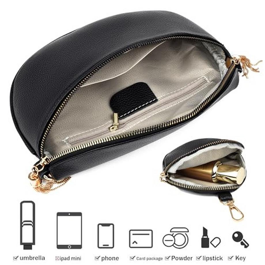 Only-bags.store Kleine Stylische Gürteltasche mit 3 Schulterriemen  