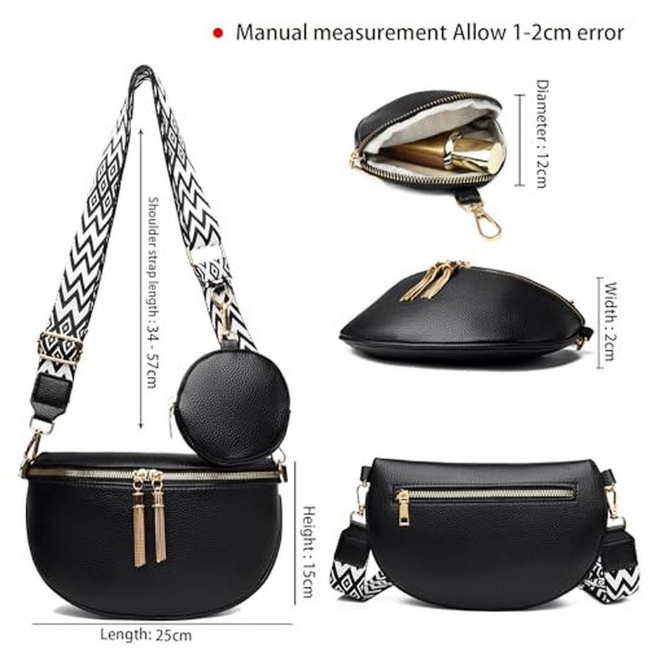 Only-bags.store Kleine Stylische Gürteltasche mit 3 Schulterriemen  