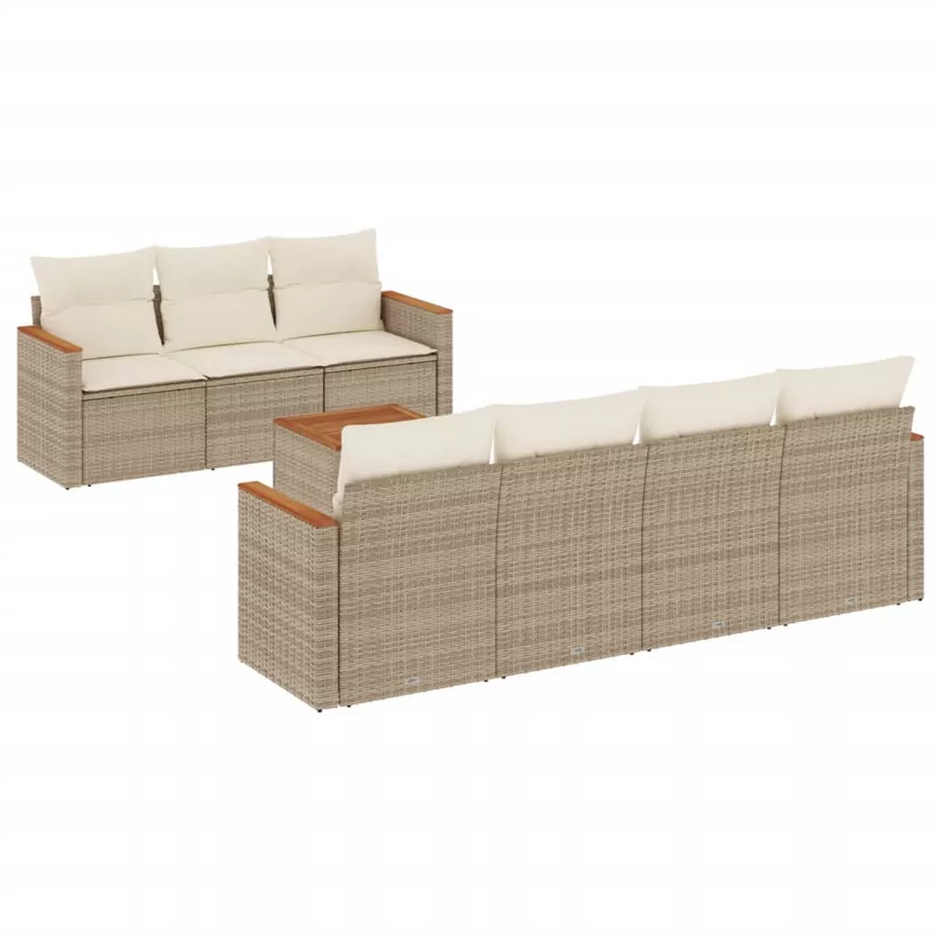 VidaXL - set divano da giardino Polirattan, One Size, Beige