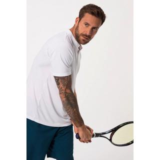 JP1880  Maglia serafino da tennis con QuickDry, mezze maniche, scollo a girocollo e abbottonatura 