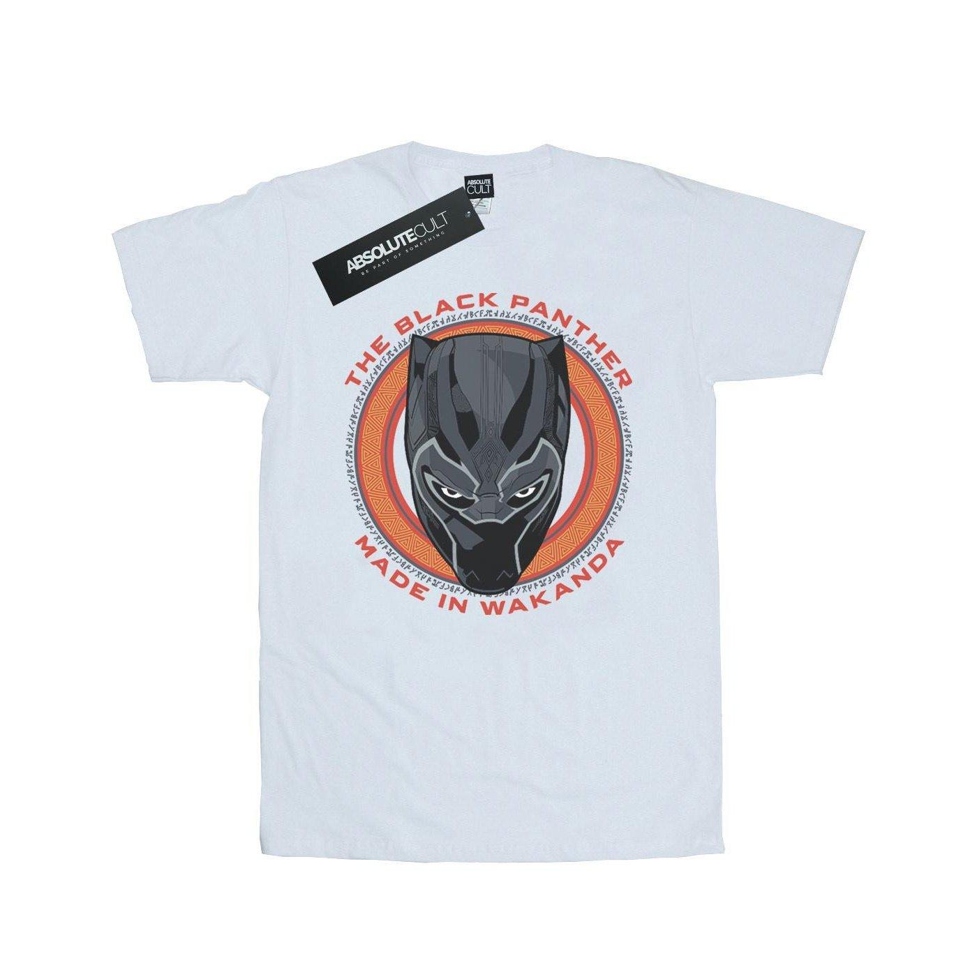 Image of Black Panther Made In Wakanda Red Tshirt Herren Weiss XXL