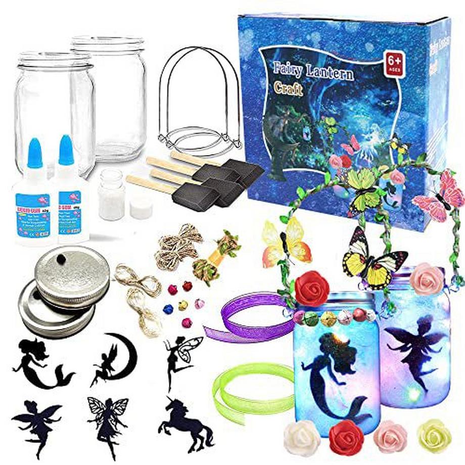 Activity-board  Kit d'artisanat de fée volante pour enfants, bricolage pour fabriquer votre propre lanterne de fée, artisanat de décoration de veilleuse 