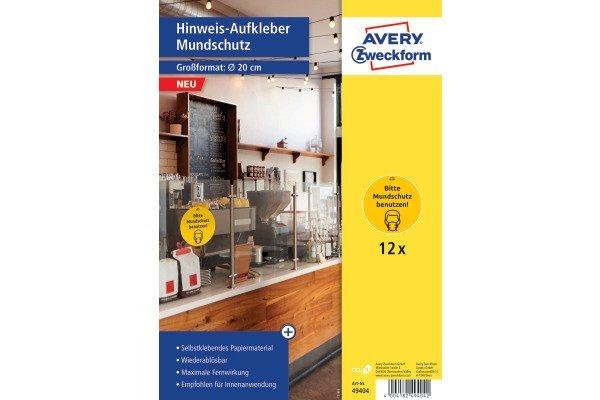 Avery-Zweckform  AVERY ZWECKFORM Hinweis-Aufkleber DE 20cm, 12 Stück 